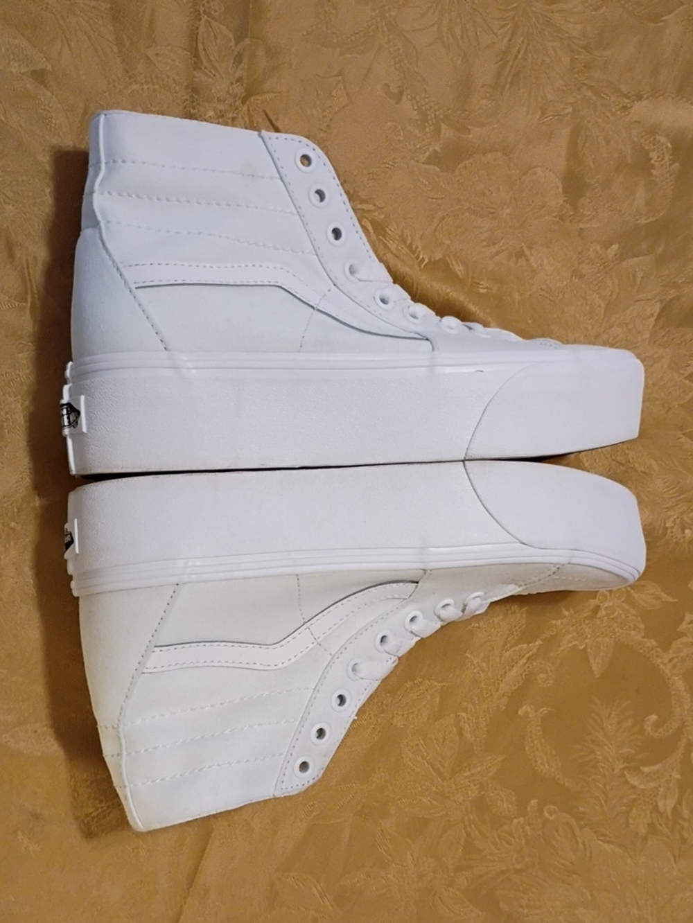 VANS Sk8-Hi Platform White Canvas High-Top Sneakers Women's 8.5 Men's 7.0 - Picture 8 of 10